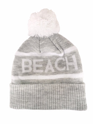 Crystal Beach Heather Grey Pom Toque