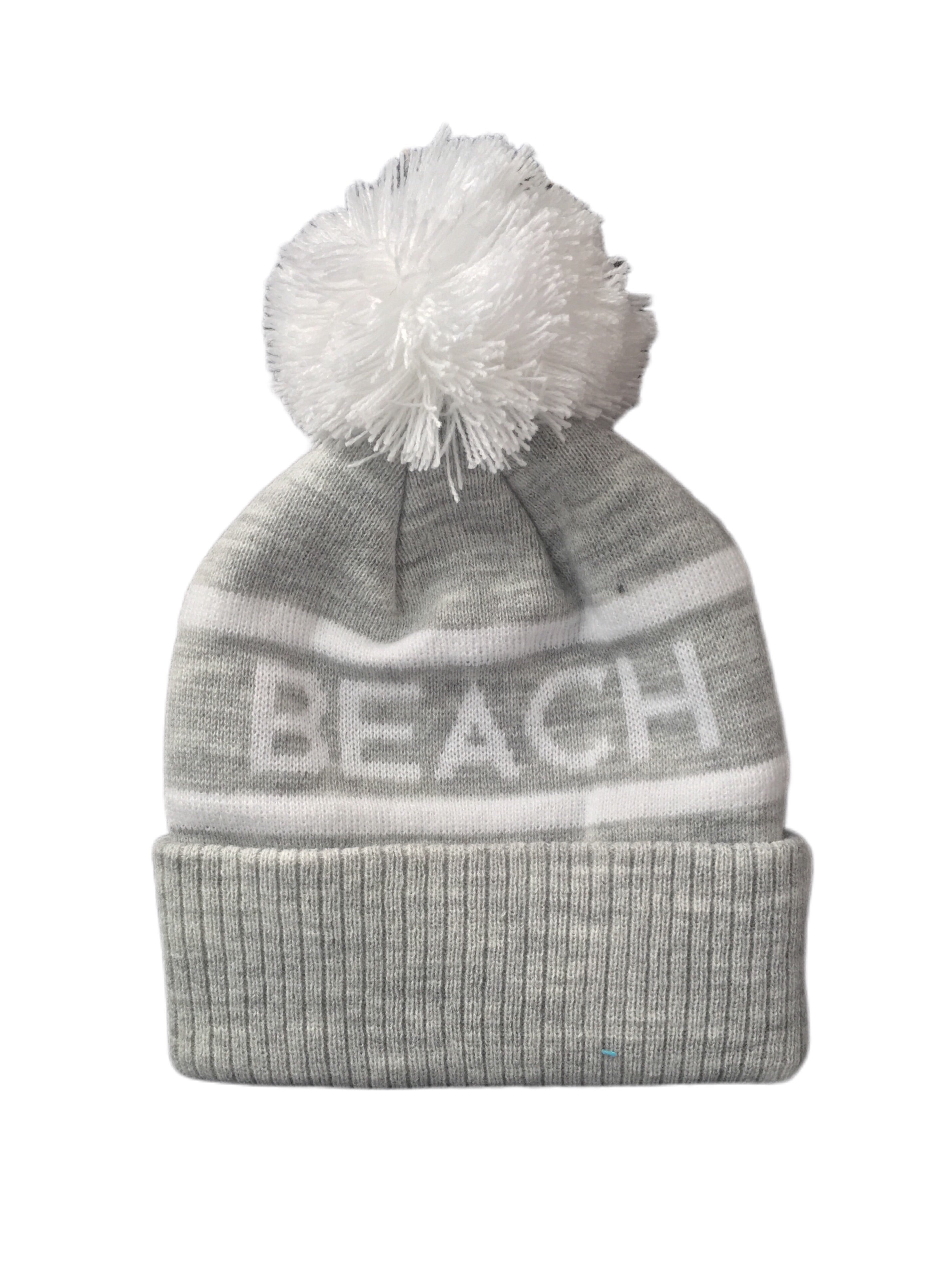 Crystal Beach Heather Grey Pom Toque