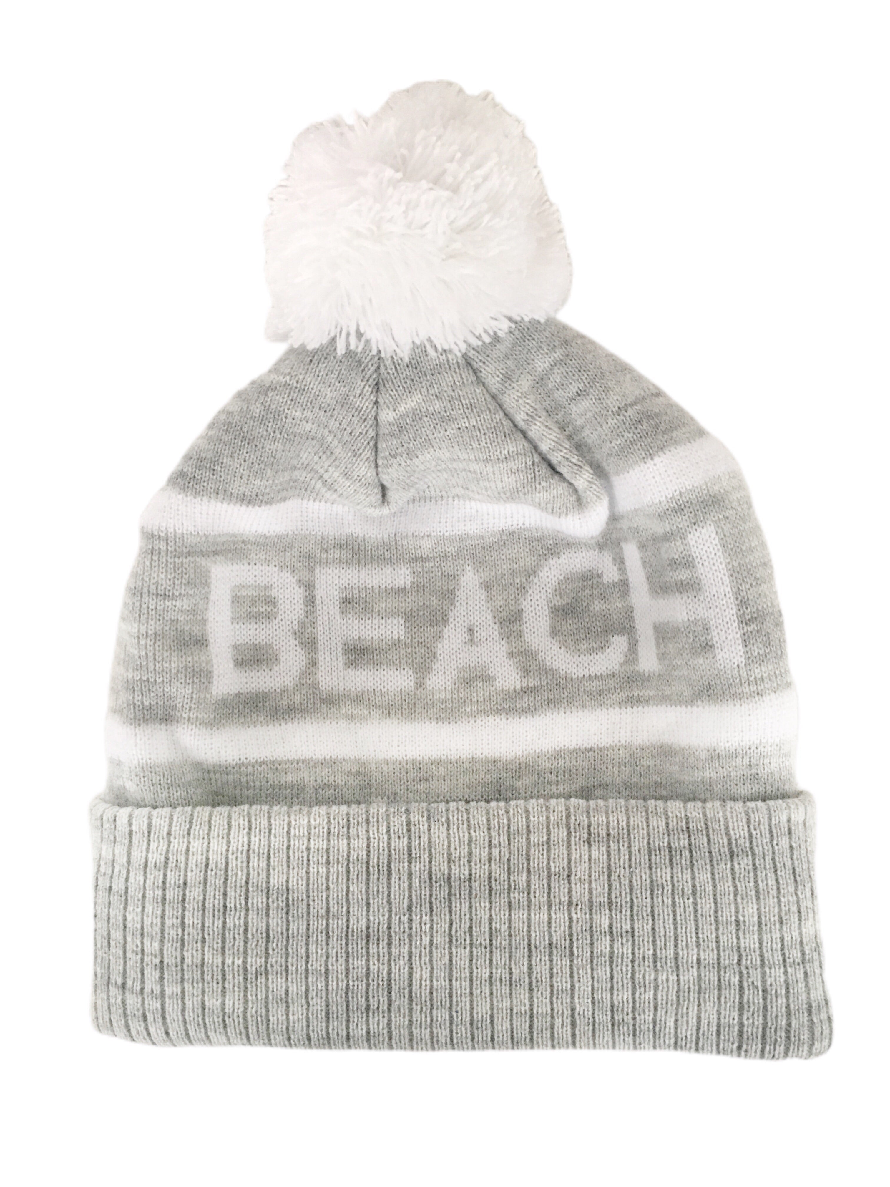 Crystal Beach Heather Grey Pom Toque