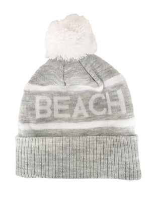Crystal Beach Heather Grey Pom Toque