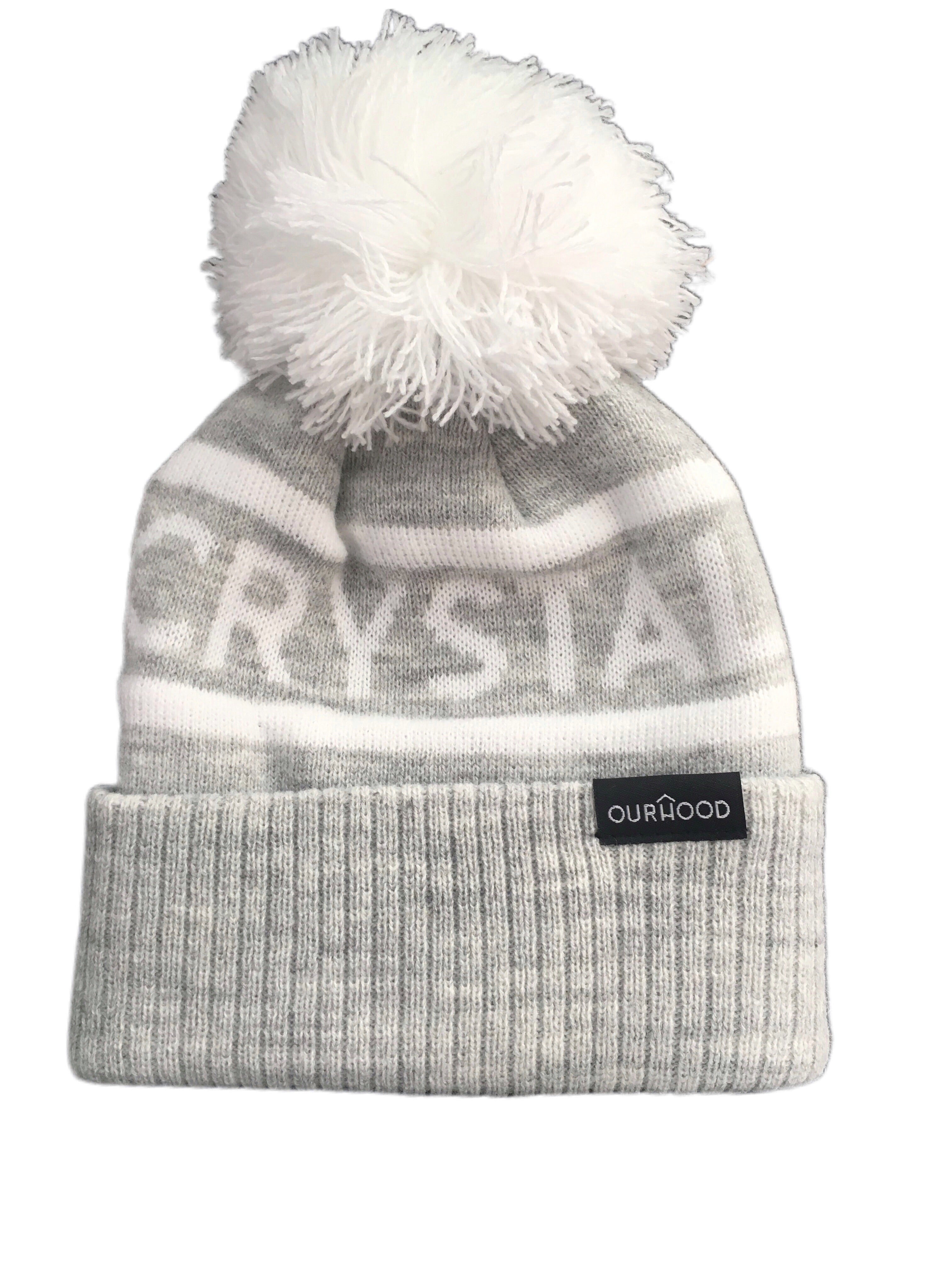 Crystal Beach Heather Grey Pom Toque